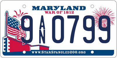 MD license plate 9AN0799