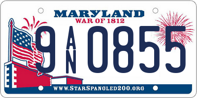 MD license plate 9AN0855