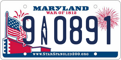 MD license plate 9AN0891