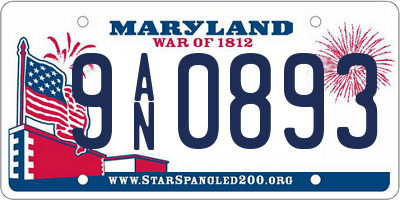 MD license plate 9AN0893