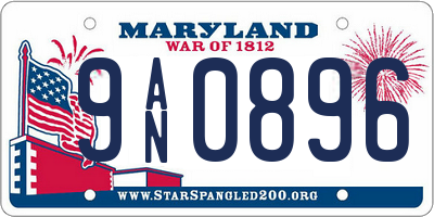 MD license plate 9AN0896