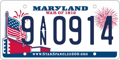 MD license plate 9AN0914