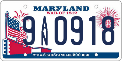MD license plate 9AN0918