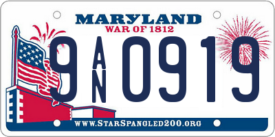 MD license plate 9AN0919