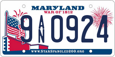 MD license plate 9AN0924