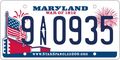 MD license plate 9AN0935
