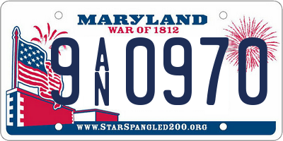 MD license plate 9AN0970