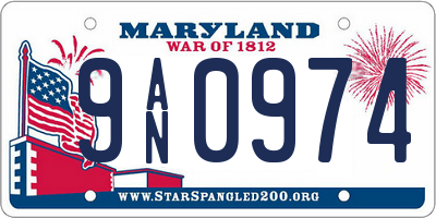MD license plate 9AN0974