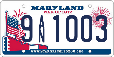 MD license plate 9AN1003
