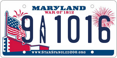 MD license plate 9AN1016