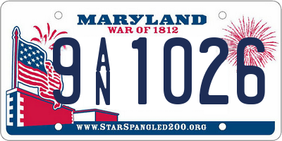 MD license plate 9AN1026