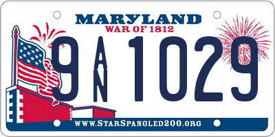 MD license plate 9AN1029