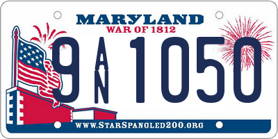 MD license plate 9AN1050