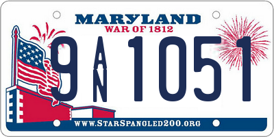 MD license plate 9AN1051