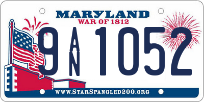 MD license plate 9AN1052