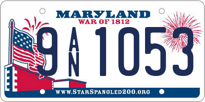 MD license plate 9AN1053