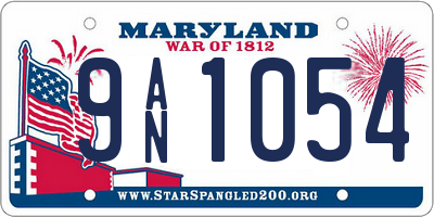 MD license plate 9AN1054