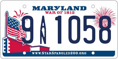 MD license plate 9AN1058