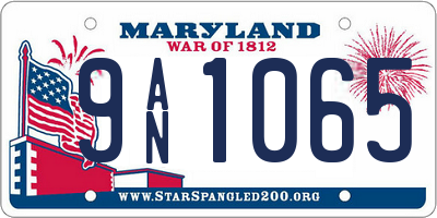 MD license plate 9AN1065