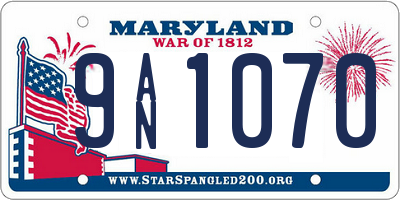 MD license plate 9AN1070