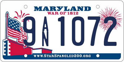 MD license plate 9AN1072