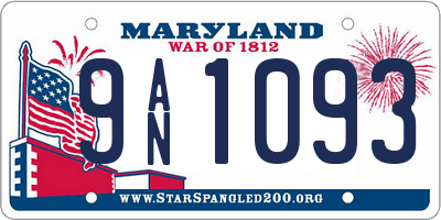 MD license plate 9AN1093