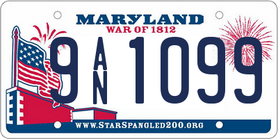 MD license plate 9AN1099