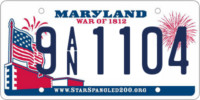 MD license plate 9AN1104