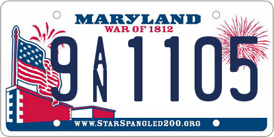 MD license plate 9AN1105