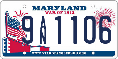 MD license plate 9AN1106