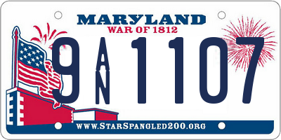 MD license plate 9AN1107