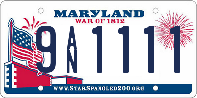 MD license plate 9AN1111