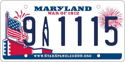 MD license plate 9AN1115
