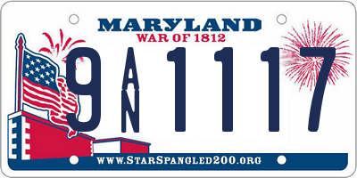MD license plate 9AN1117