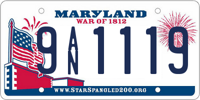 MD license plate 9AN1119