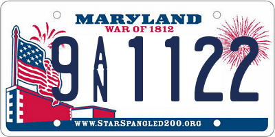 MD license plate 9AN1122