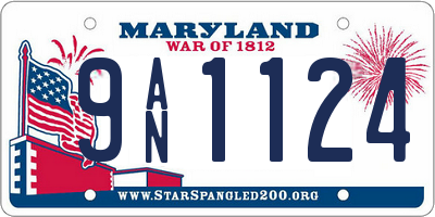 MD license plate 9AN1124