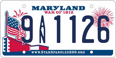 MD license plate 9AN1126