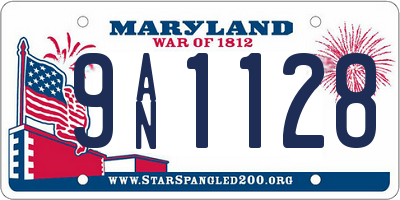 MD license plate 9AN1128