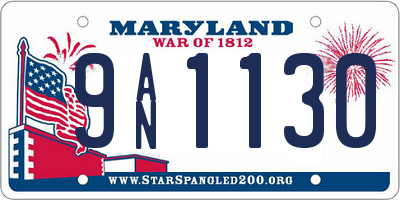 MD license plate 9AN1130