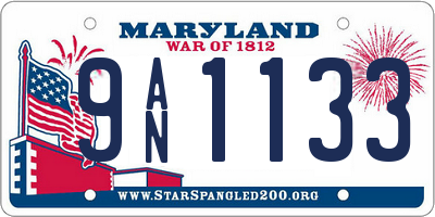 MD license plate 9AN1133