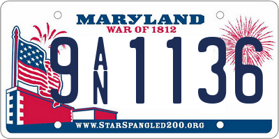 MD license plate 9AN1136