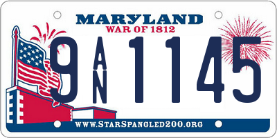 MD license plate 9AN1145