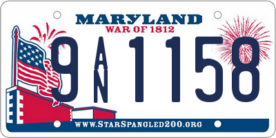 MD license plate 9AN1158