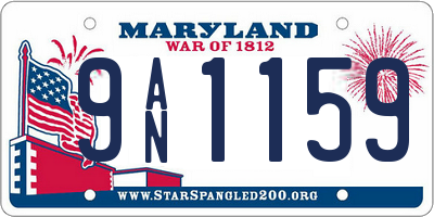 MD license plate 9AN1159