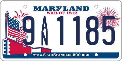 MD license plate 9AN1185
