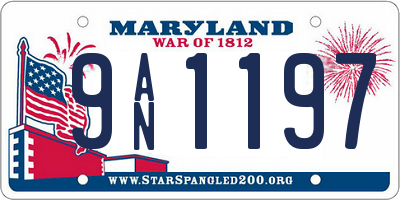 MD license plate 9AN1197