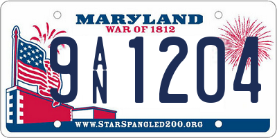 MD license plate 9AN1204