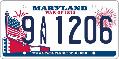MD license plate 9AN1206