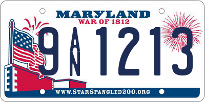 MD license plate 9AN1213